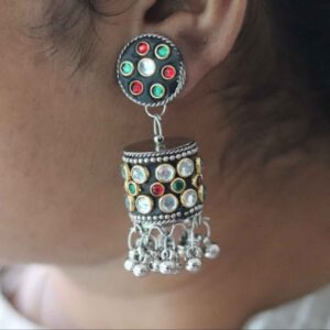 Multicolored Stone Studded Jhumka