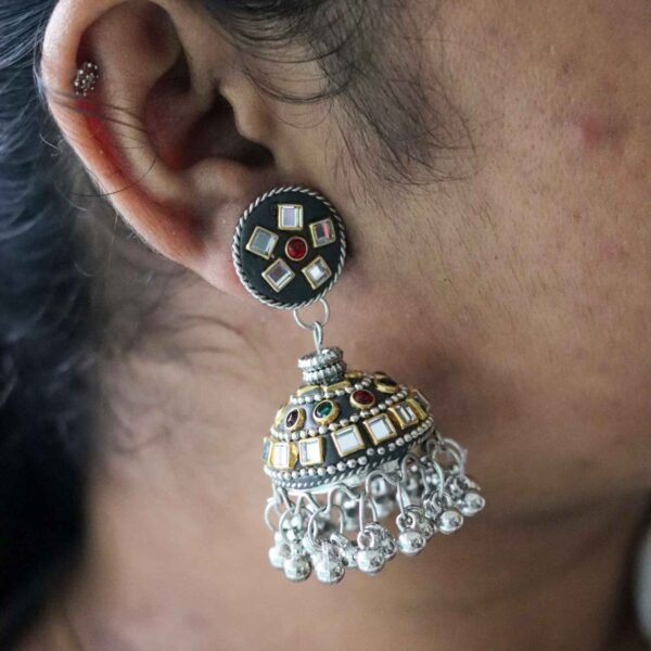 Beaded Dome shaped Jhumka - Image 2