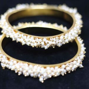 Golden Pearl Studded Bangles