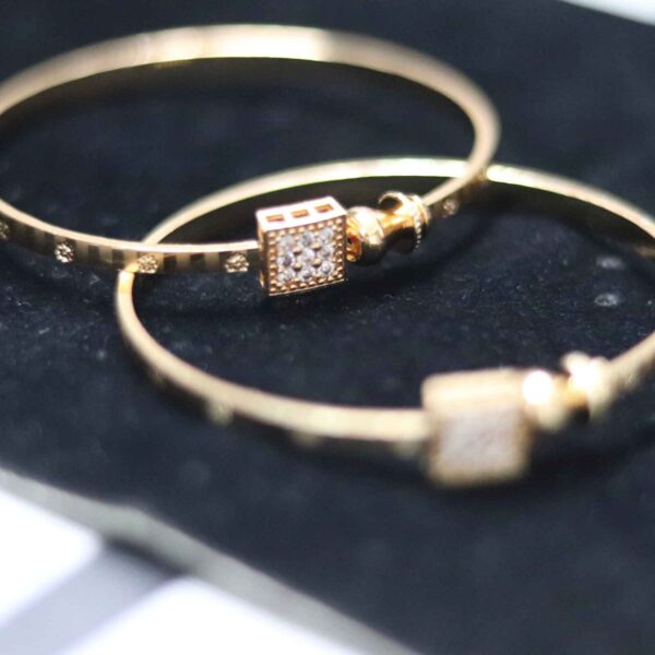 Golden Kada Diamond Bangles - Image 2