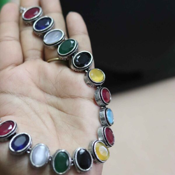 Multicolor Gem Stone Choker set - Image 2