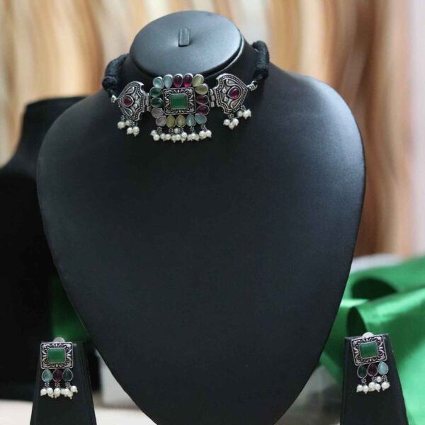 Phuljadi Oxidised Statement neckpiece set - Image 3