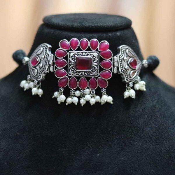 Phuljadi Oxidised Statement neckpiece set - Image 4