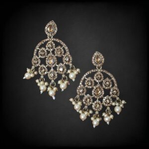 Gold Tone Chandbali Traditional Earrings