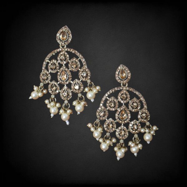 Golden Stone Enamel Dangler Earrings - Image 3