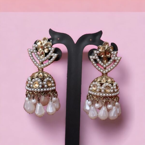 Traditional White Pearl Jhumka