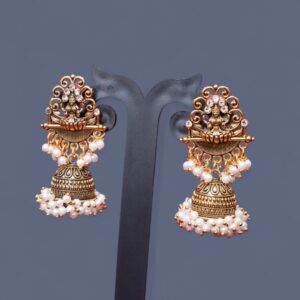 Rajwadi Pearl Lakshmi Earrings