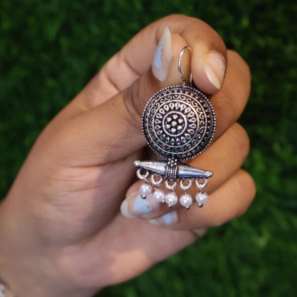Fish Hook Round Jhumka - Image 3