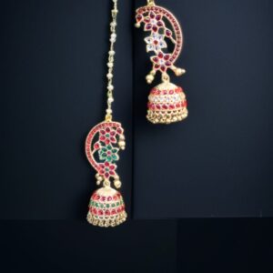 Kemp stoned earcuff earrings with ear chain