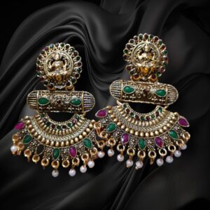 Ethnic floral drop lakshmi earring