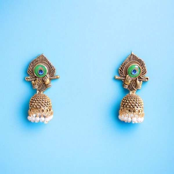 Krishna flute jhumki 2 - Image 2