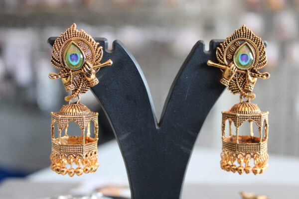 Krishna flute jhumki 2 - Image 6