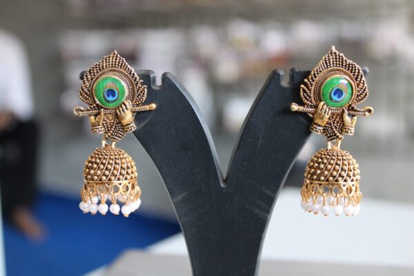 Krishna flute jhumki 2 - Image 5