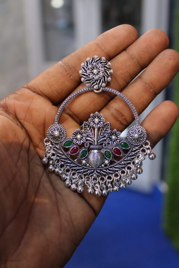 Antique floral chandbali earring - Image 2
