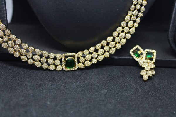 Premium ad diamond necklace set ( 5 changeable coloured stone ) - Image 3