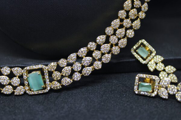 Premium ad diamond necklace set ( 5 changeable coloured stone ) - Image 8
