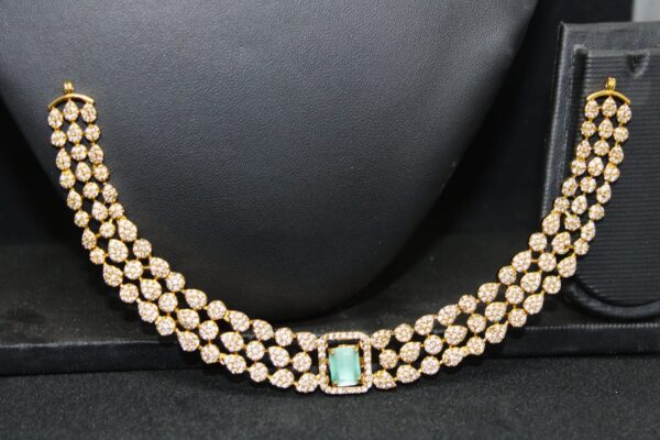 Premium ad diamond necklace set ( 5 changeable coloured stone ) - Image 9