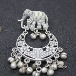 orginal silver chandbali elephant earring