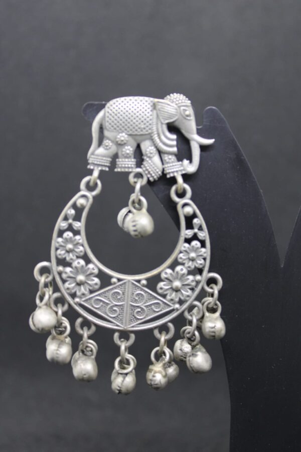 orginal silver chandbali elephant earring - Image 2
