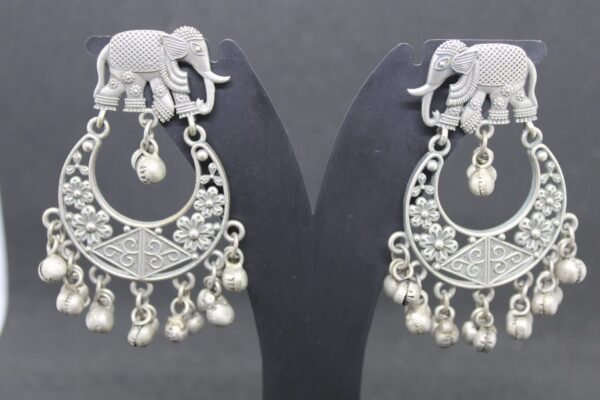 orginal silver chandbali elephant earring - Image 3