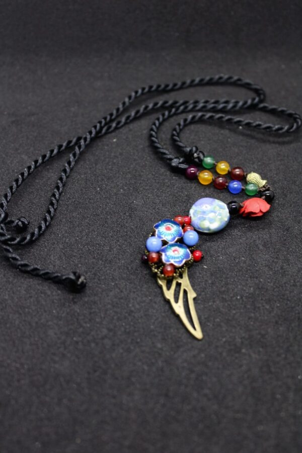 Colorful ceramic beads strand necklace 2 - Image 3
