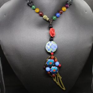 Colorful ceramic beads strand necklace 2