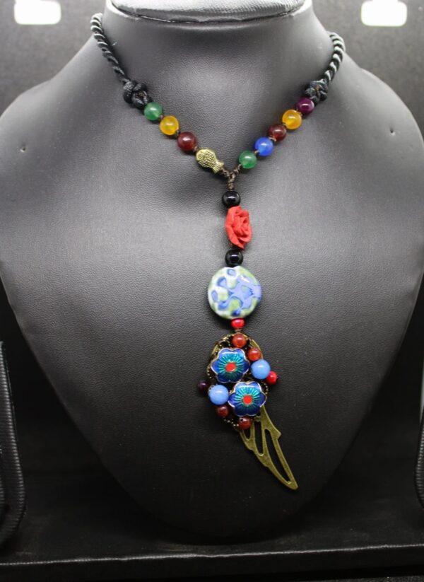 Colorful ceramic beads strand necklace 2