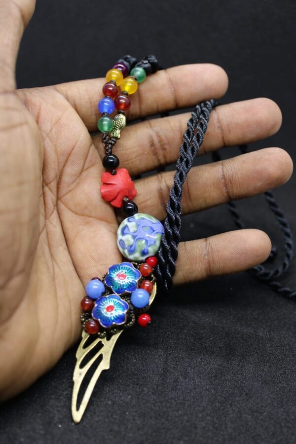 Colorful ceramic beads strand necklace 2 - Image 2