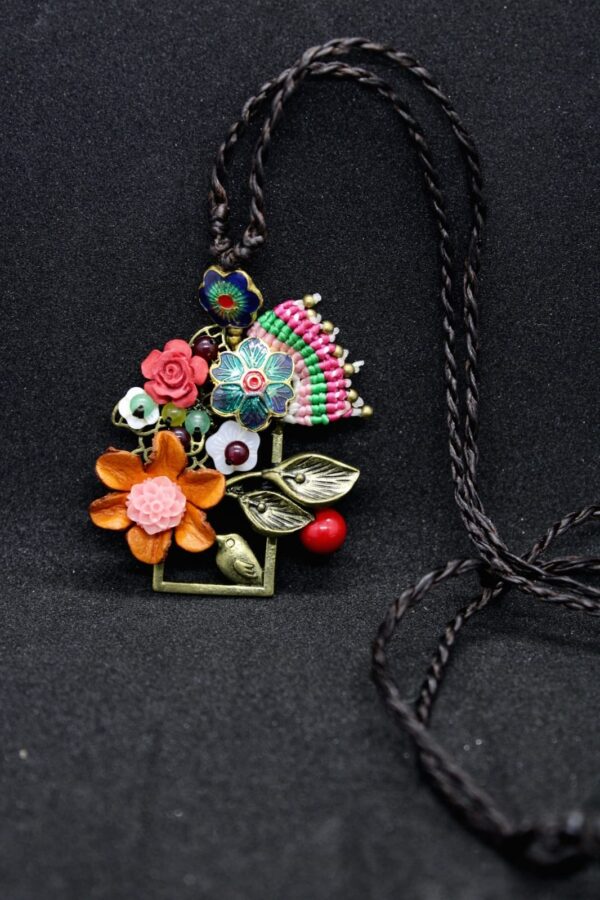 Colorful ceramic beads strand necklace 3 - Image 2