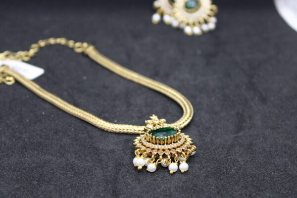 premium AD stone short necklace set - Image 2