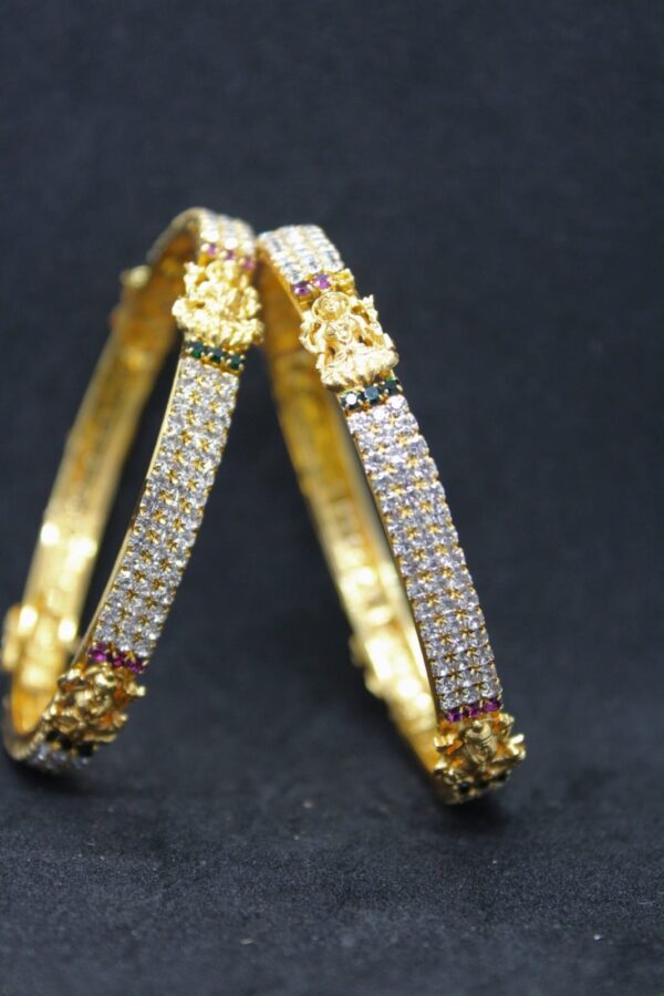 Stone studded lakshmi bangles