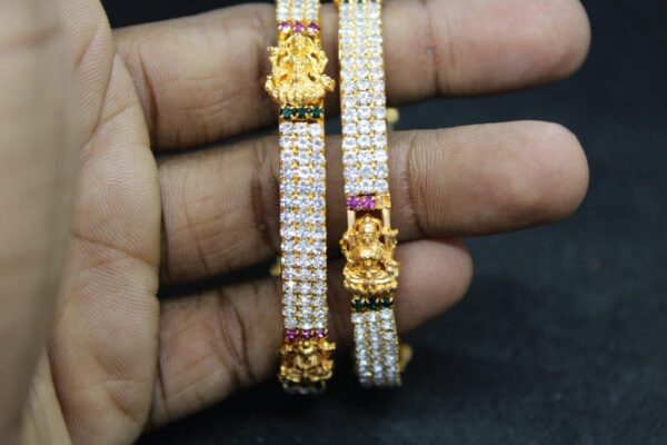 Stone studded lakshmi bangles - Image 2