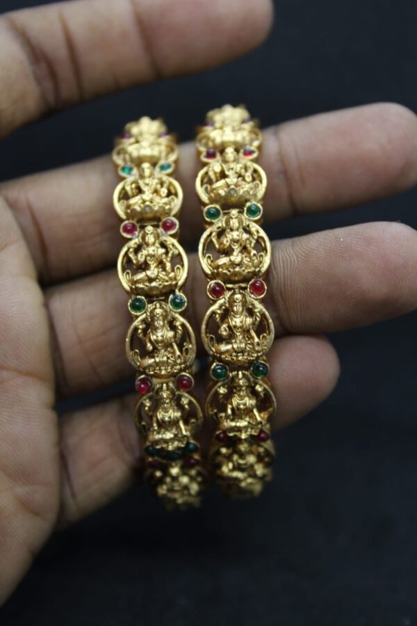Premium Lakshmi Bangle - Multistoned - Image 2