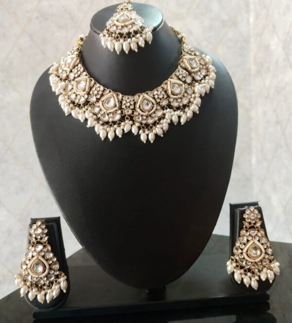 premium multicolour kundan choker set - Image 4