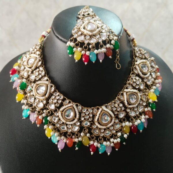 premium multicolour kundan choker set - Image 6
