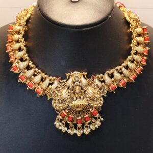 premium red pearls wedding chain set