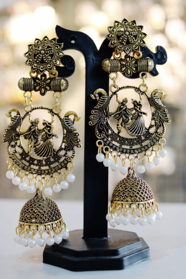 radhe krishna long hanging jhumka