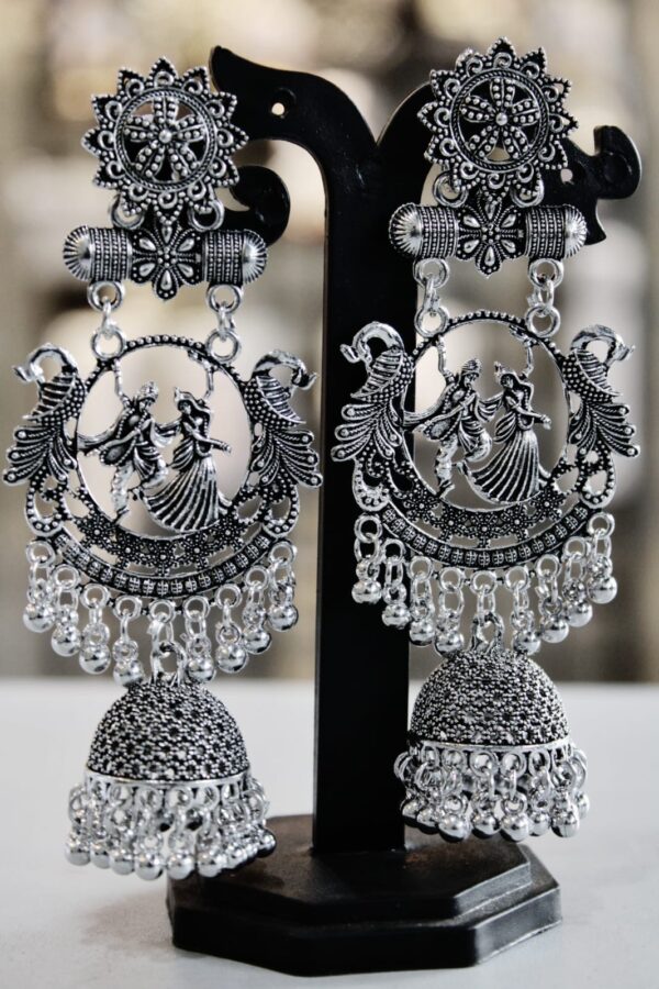 radhe krishna long hanging jhumka - Image 2
