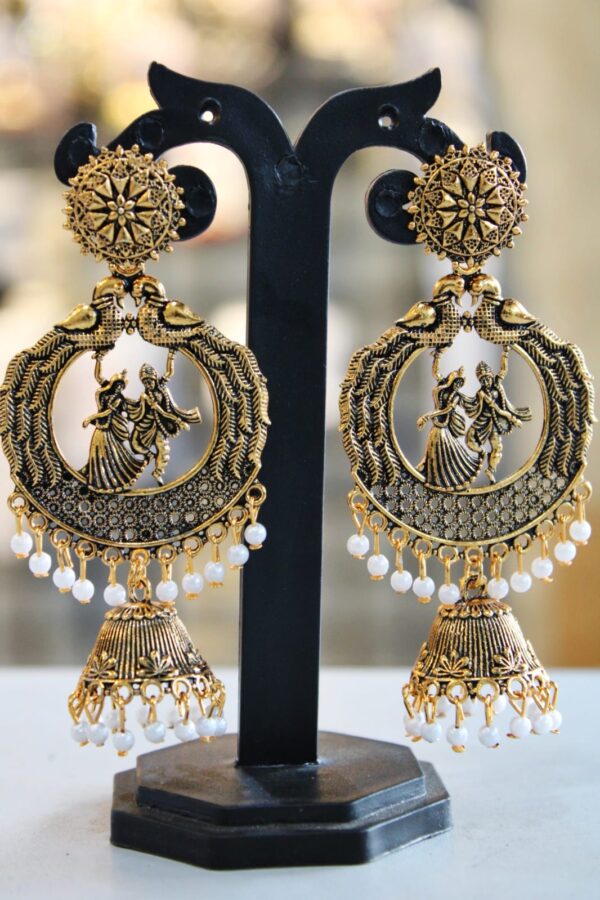 radhe krishna long hanging earring 2