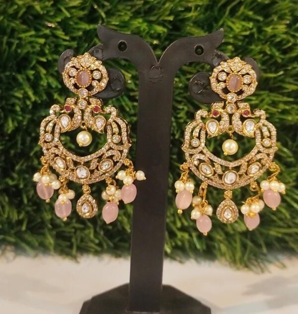 AD Stone studded chandbali earring - Image 2