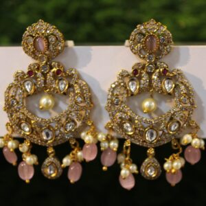 AD Stone studded chandbali earring