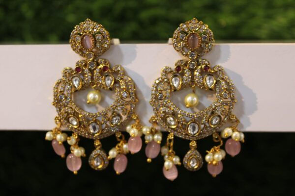 AD Stone studded chandbali earring