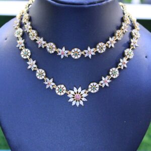 White bridal american necklace set