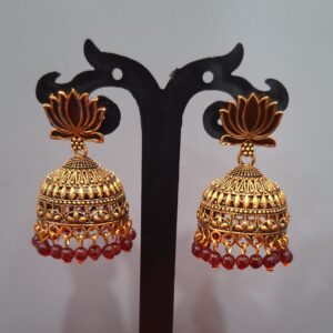 Lotus Golden Jhumka - 6