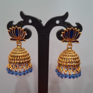 Golden Lotus Jhumka - 7