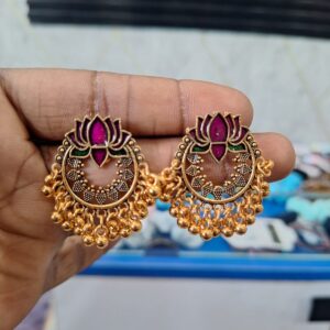 Lotus Chandbali Earrings